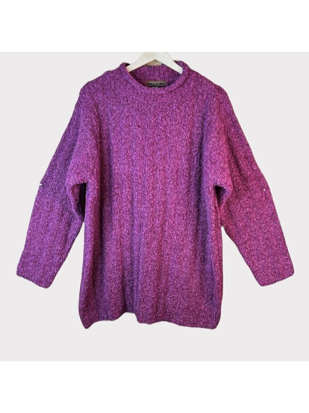Yarnworks Tall VINTAGE Womens Chunky Knit Wool Blend Sweater sz XXL Mockneck